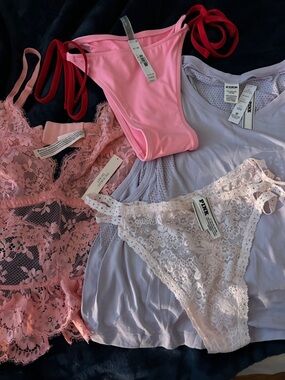 PINK Victoria's Secret Mix of Pink & Lavender Lace Intimates